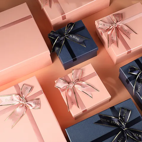 Luxury Gift Box With Ribbon Bow For Birthday Wedding Party Packaging Paper Gift Boxes Decorative Storage Boxes