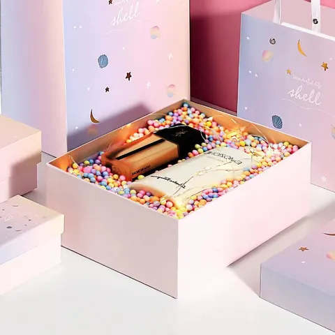 Gradient Star Moon Design Gift Box And Gift Bag Creative Girl Birthday Party Present Packaging Box Set