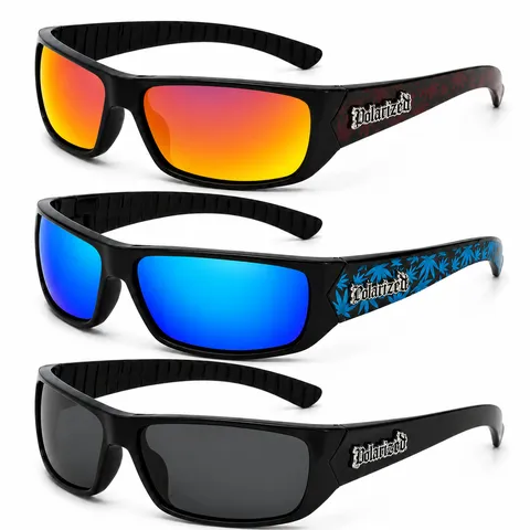 Heren Gepolariseerde Zonnebril UV400 West Coast Mode Buitensport Bril PC Montuur TAC Lens Voor Vissen Fietsen Surfen