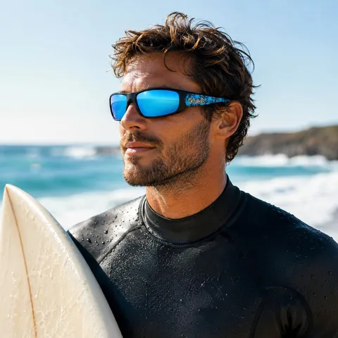 Heren Gepolariseerde Zonnebril UV400 West Coast Mode Buitensport Bril PC Montuur TAC Lens Voor Vissen Fietsen Surfen