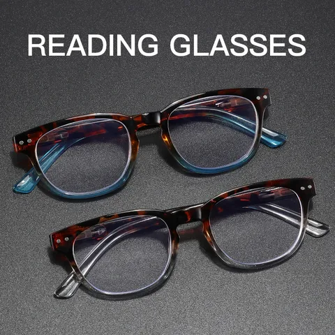 Dames Retro Anti-Blauw Licht Leesbril PC Montuur Luipaardprint Scharnier Ovale Optische Bril