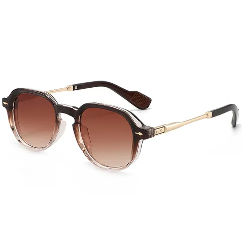 Retro Literaire Zonnebril Mannen Vrouwen Mode Metalen Poot PC Frame UV400