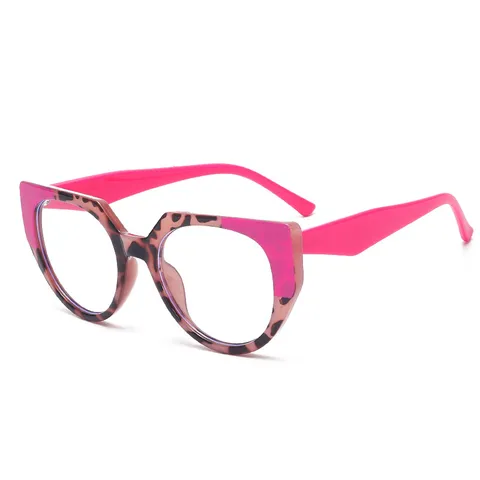 Dames Anti-Blauwlicht Optische Bril TR90 Groot Montuur Schildpad Contrastkleur Mode Transparante Bril