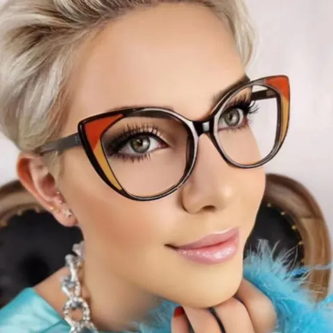 Dames Mode Blauwlichtwerend TR90 Optische Bril Oversized Vlinder Montuur