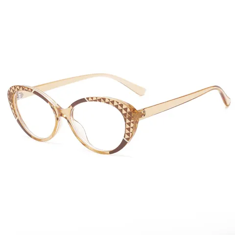Europese En Amerikaanse Mode Cat Eye Anti-Blauw Licht Bril TR90 Optisch Montuur Met Mozaïek Ontwerp Voor Vrouwen