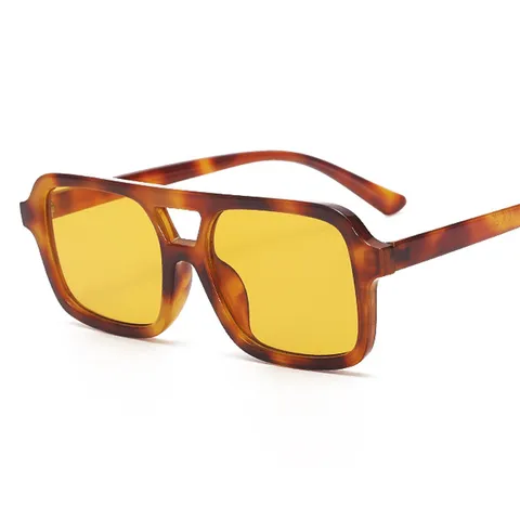 Unisex Retro Zonnebril met Dubbele Brug en Groot Montuur van PC en AC Materiaal UV400 Bescherming Mode