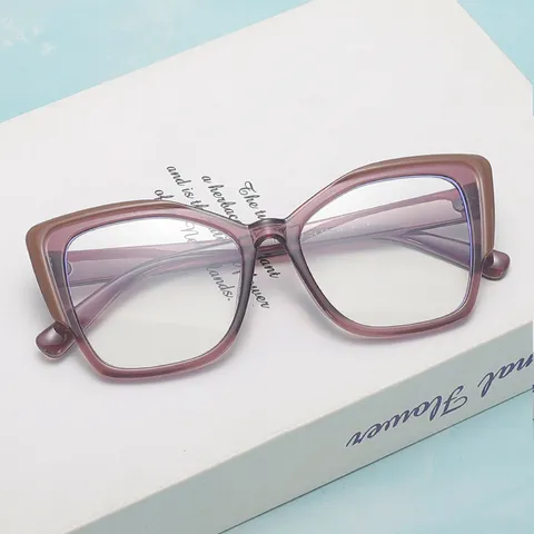 Dames Mode Vierkante Optische Bril TR90 Blauwlichtfilter Brillengestell Minimalistisch Transparante Lens Bril