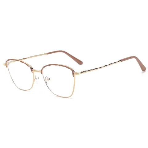 Dames Blauwlichtfilter Bril Metaal Gedraaid Frame Bakverf Kattenoog Optische Bril