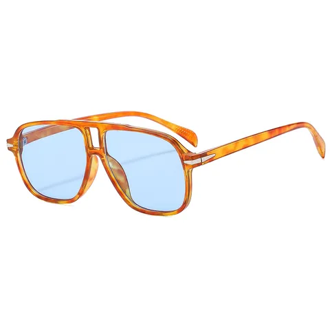 Unisex Vintage Dubbele Brug Zonnebril UV400 Bescherming Mode Retro Bril Voor Buiten Reizen Dagelijks Dragen
