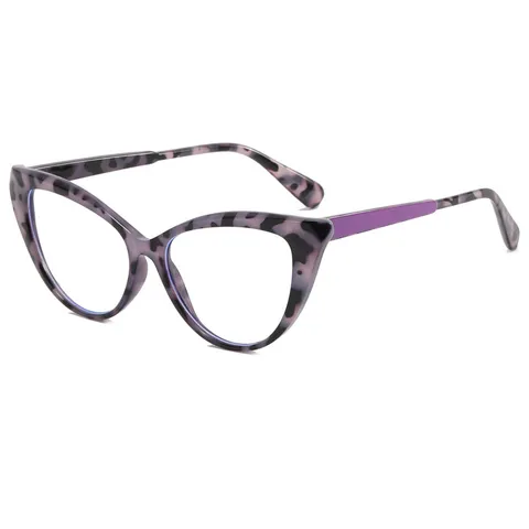 Dames Mode Blauwlichtfilter Kattenoog Bril Trendy Contrastkleur Optisch Montuur Voor Dagelijks Kantoor