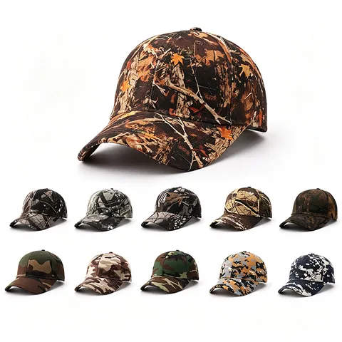 Outdoor Camouflage Baseballkappe Unisex Gebogene Krempe Sonnenschutz Polyester Digitaldruck Personalisierte Sportmütze