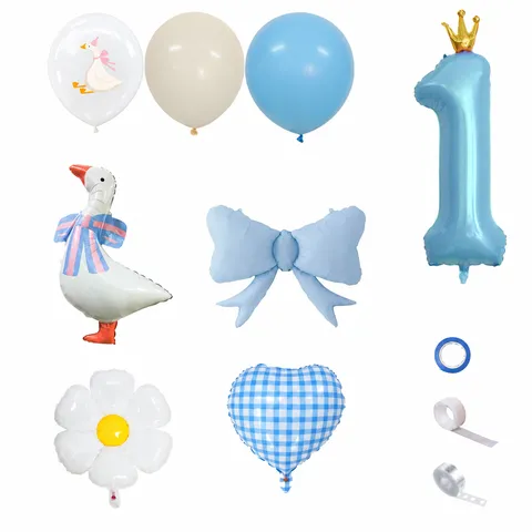 Colección de Globos de Película de Aluminio de Ganso Colores Macarrón Para Decoración de Fiestas de Cumpleaños Infantiles