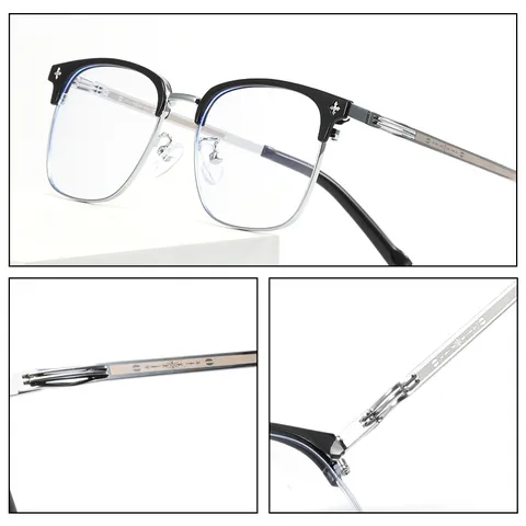 Montatura per Occhiali Mezza Montatura Browline TR90 Occhiali Anti Luce Blu Per Uomo e Donna Retro Moda Occhiali da Vista