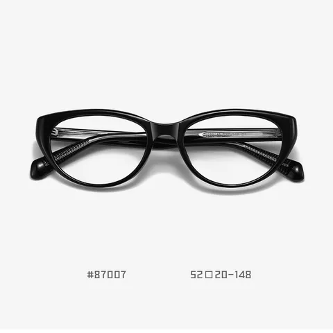 Montatura per occhiali ottici TR90 leggera da donna con design retro cat-eye anti-luce blu