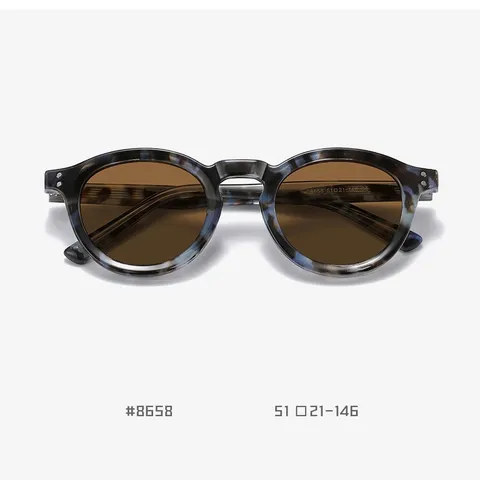 Occhiali da Sole Polarizzati Retro TR90 per Uomo Donna Montatura Tonda Piccola Vintage Protezione UV400