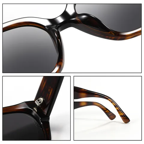 Occhiali da Sole Cat Eye Retro con Montatura Grande per Uomini Donne Protezione UV400 Polarizzati TR90 Occhiali alla Moda