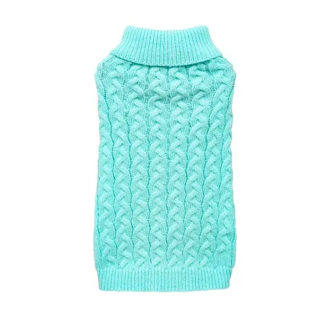 Acrylic Cable Knit Dog Sweater Warm Turtleneck Pet Apparel For Small Dogs Soft Puppy Clothes Solid Color Winter Autumn Knitwear
