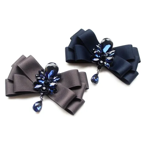 Men's Multilayer Fabric Bowtie Wedding Groom Host Suit Rhinestone Bow Tie Neckwear
