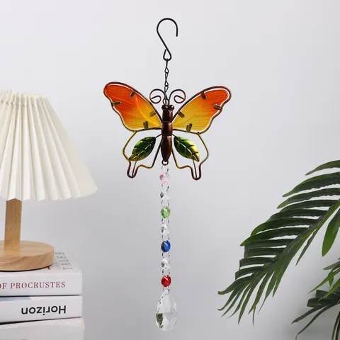 Colibri Papillon Libellule Carillon Eolien Cristal Attrape-Soleil Pendentif Suspendu Arc-en-Ciel Jardin Décoration Maison