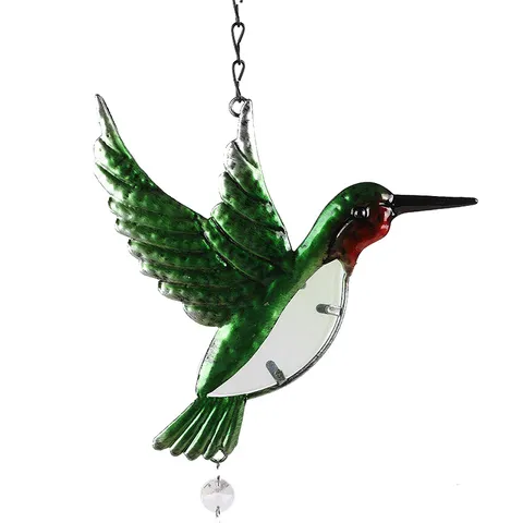 Acchiappasole in Cristallo Campanello a Vento Cristallo Bianco Metallo Farfalla Colibrì Pendente Sospeso Per Giardino Casa