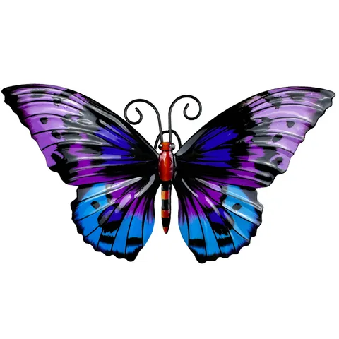 Art Mural Papillon en Métal Sculpture de Papillon en Fer Ornement Suspendu Avec Aimant pour Maison Salon Extérieur