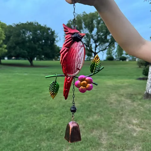 Handmade Metal And Stained Glass Bird Wind Chime Garden Courtyard Balcony Hanging Decoration Bell Aluminum Tube Pendant
