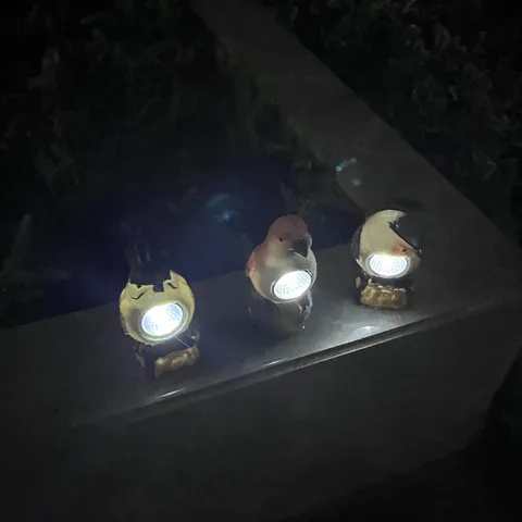Extérieur Solaire Oiseau Jardin Lumière Résine Animal Figurine Étanche LED Paysage Ornement Pour Cour Pelouse Patio Décoration
