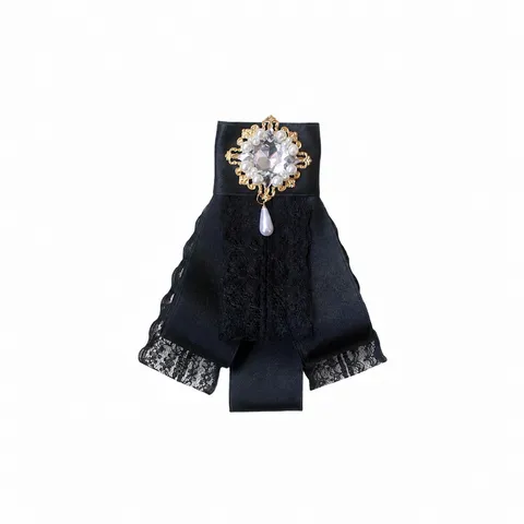 Style Coréen Baroque Strass Perle Artificielle Nœud Broche Alliage Mode Nœud Papillon Épingle de Col Bijoux Femme