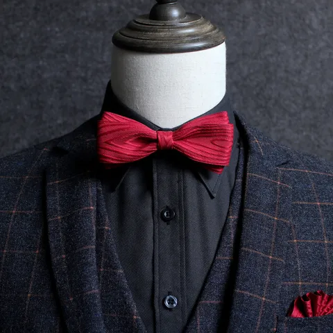 Men Fashion Bow Tie Classic Solid Color Striped Houndstooth Business Wedding Formal Suit Shirt Neckwear Accessories