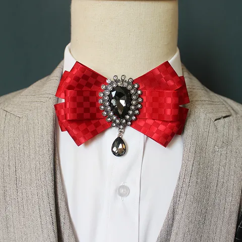 Men's Formal Bow Tie Rhinestone Crystal Suit Shirt Bowtie Wedding Groom Host Neckwear Fashion Accessories Stylish Design