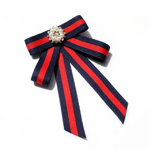Dames JK Uniform Strik Lint Broche Parel Strass Kwast Strik Mode Kleding Accessoires