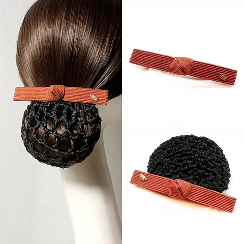 Minimalist Alloy Bow Ribbon Hair Net Bun Cover Professional Hair Clip Hair Accessories For Women