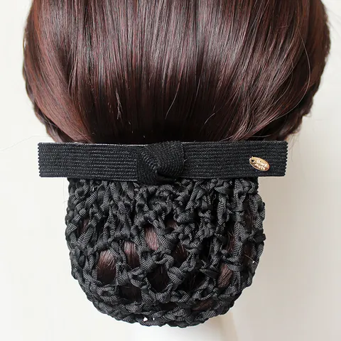 Minimalist Alloy Bow Ribbon Hair Net Bun Cover Professional Hair Clip Hair Accessories For Women