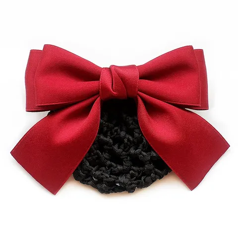 Minimalist Satin Bow Hair Net Clip Elegant Professional Hair Accessories For Nurse Women Hair Styling Hairpin