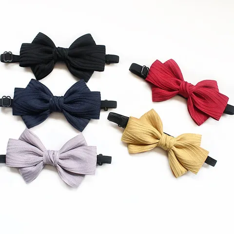 Kids Bow Tie Children Necktie Classic Solid Color Patterned Bowknot Adjustable Elastic Strap Formal Party Bow Tie Accessories