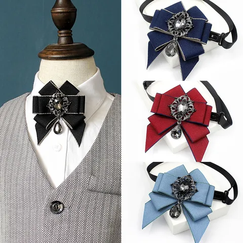 Original Design Kids Bowtie Rhinestone Crystal Bow Tie Birthday Party Stage Performance Neck Bow Collar