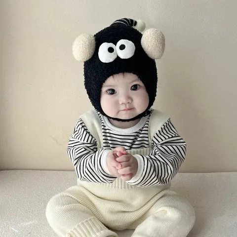 Bebé Invierno Cálido Gorro de Peluche Lindo Diseño de Animales de Dibujos Animados Protección de Oídos Gorra de Forro Polar Espesado