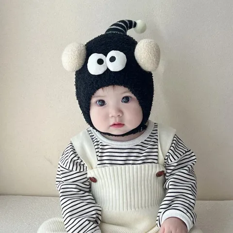 Bebé Invierno Cálido Gorro de Peluche Lindo Diseño de Animales de Dibujos Animados Protección de Oídos Gorra de Forro Polar Espesado