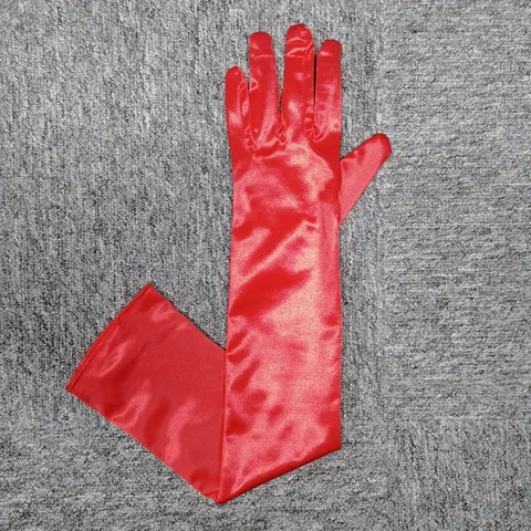 Guanti Lunghi in Raso da Donna Sopra il Gomito Opera Festa Sera Matrimonio Ballo Vestito Accessori Tinta Unita Lucido Formale