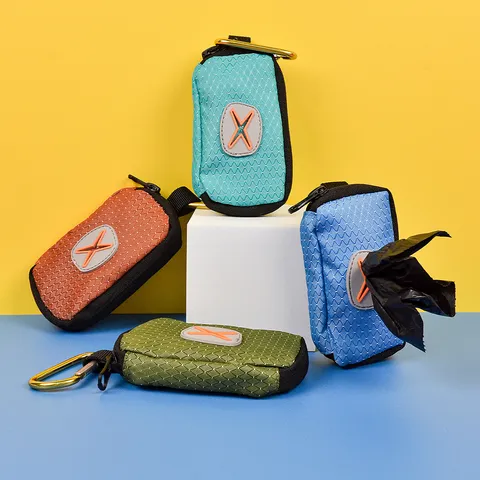 Multifunctional Pet Waste Bag Dispenser Portable Poop Bag Holder Storage Pouch With Metal Hook For Outdoor Walking