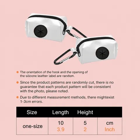 Portable Pet Waste Bag Dispenser Cute Printed Dog Poop Bag Holder Pouch With Metal Carabiner Outdoor Dog Walking