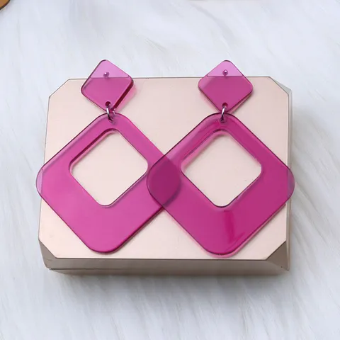 Bohemian Beach Hollow Acrylic Geometric Drop Earrings Fashion Statement Dangle Earrings For Women Party Jewelry