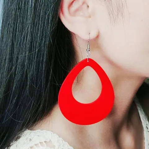 Fashion Acrylic Hollow Teardrop Earrings Minimalist Geometric Dangle Earrings Lightweight Jewelry For Women
