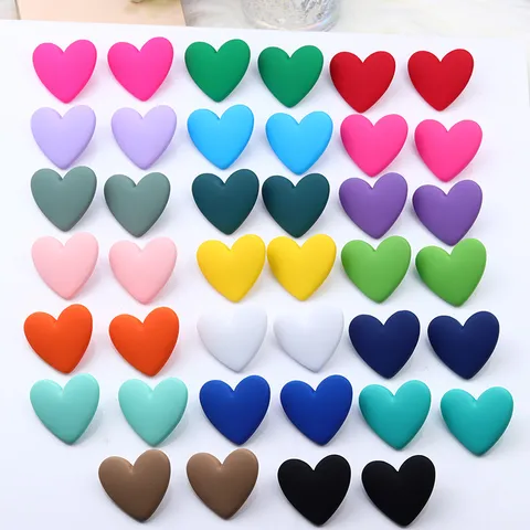 Minimalist Acrylic Heart Stud Earrings Sweet Style Cute Love Heart Ear Jewelry For Women Daily Dating Party Gift