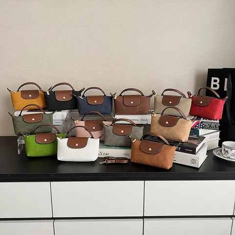 Women Fashion Suede Dumpling Bag PU Leather Crossbody Bag Small Handbag Casual Versatile Shoulder Bag Top Handle Bag