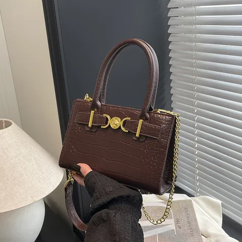 Women Crocodile Pattern PU Leather Handbag Luxury Designer Style Top Handle Crossbody Shoulder Bag Tote Purse