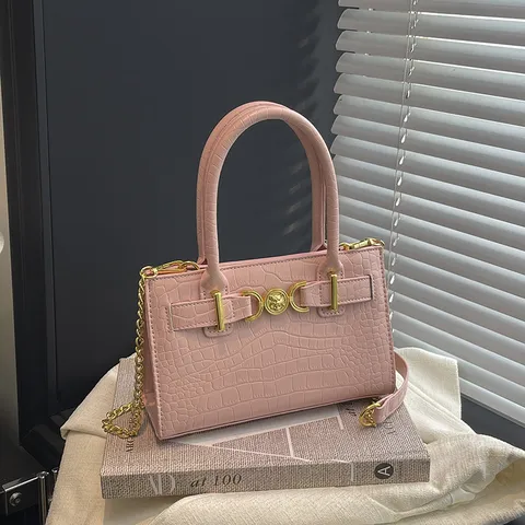 Women Crocodile Pattern PU Leather Handbag Luxury Designer Style Top Handle Crossbody Shoulder Bag Tote Purse