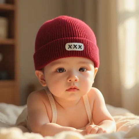 Gorro de Punto Cálido de Invierno para Niños Lindo Diseño de Vuelta Gorro Pullover de Acrílico Suave para Bebés Niños y Niñas Uso Diario