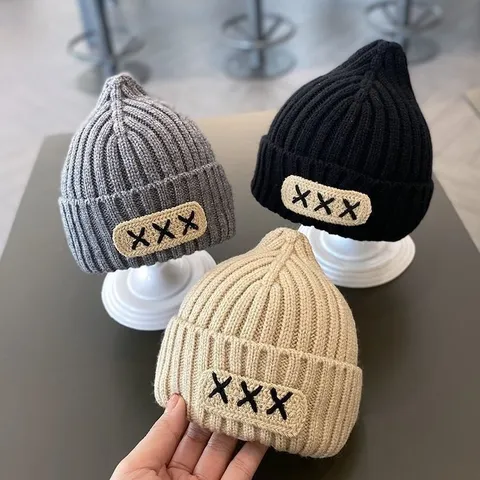 Gorro de Punto Cálido de Invierno para Bebé Niño Color Sólido Pullover Beanie Gorra para Niños y Niñas Uso Diario