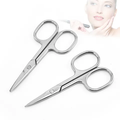 Juego de Tijeras de Belleza de Acero Inoxidable Tijeras para Recortar Cejas y Pelo de Nariz Herramienta de Cuidado Profesional